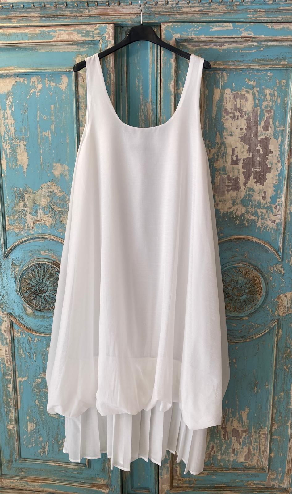 Vestido acabado efecto globo y plisado DONDOLA