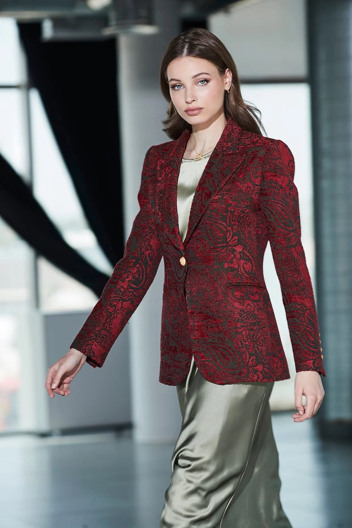 Blazer Jacquard MERLOT SCOTLAND FLOWER “THE EXTREME COLLECTION”