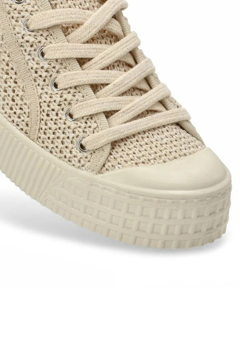 Deportivas beige tela de rejilla puntera engomada DONDOLA