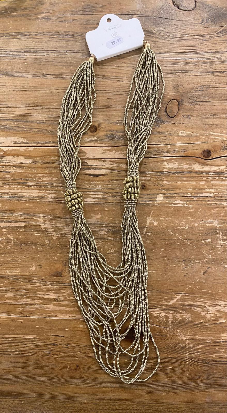 Collar múltiples vueltas abalorios dos nudos DONDOLA