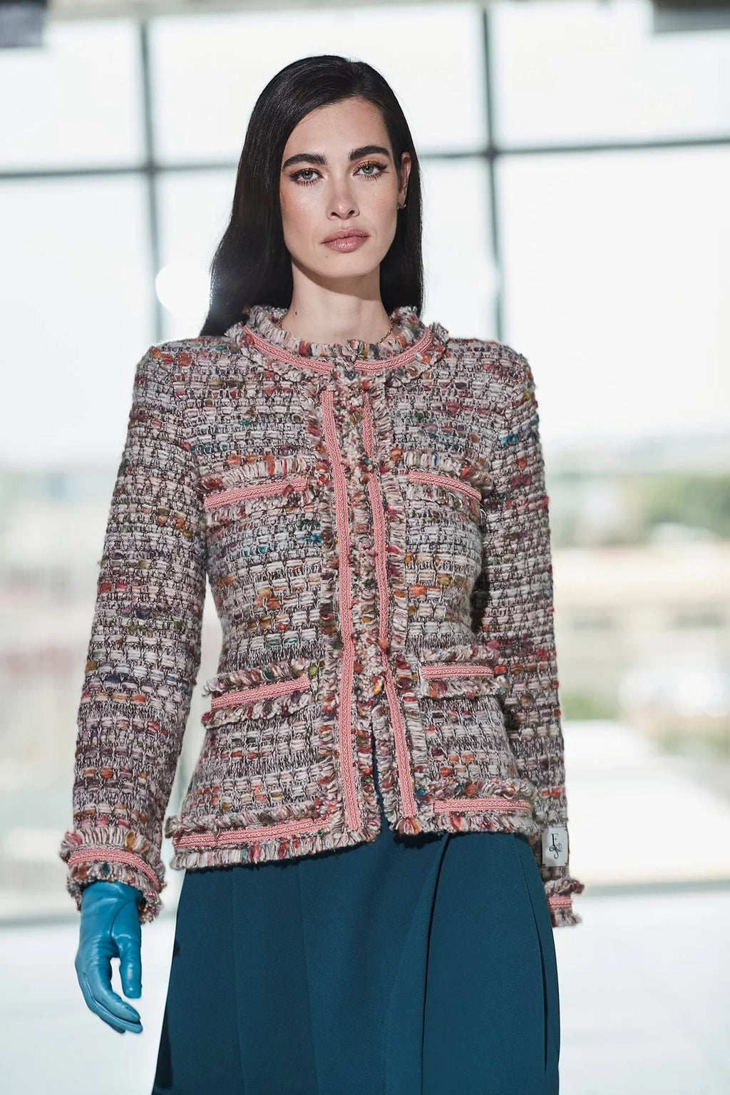 Chaqueta corta tweed cacao LILOU “ THE EXTREME COLLECTION”