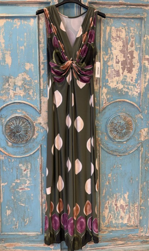 Vestido seda fría drapeado cintura