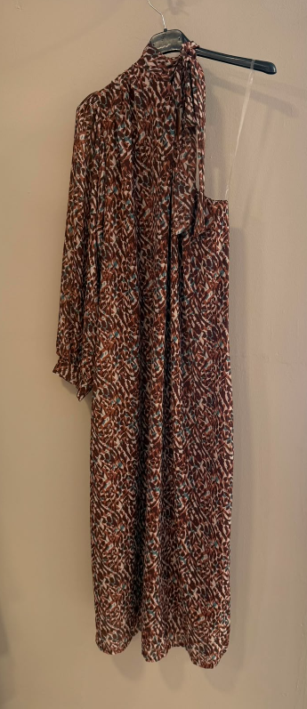 Vestido Largo Asimétrico Estampado Animal Print