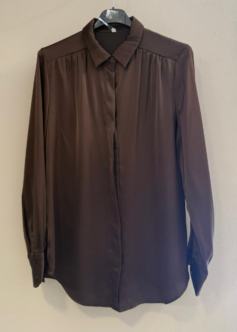 Camisa Pliegues Canesú Manga Larga
