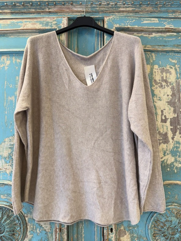 Jersey Básico Cuello Pico con Ribete