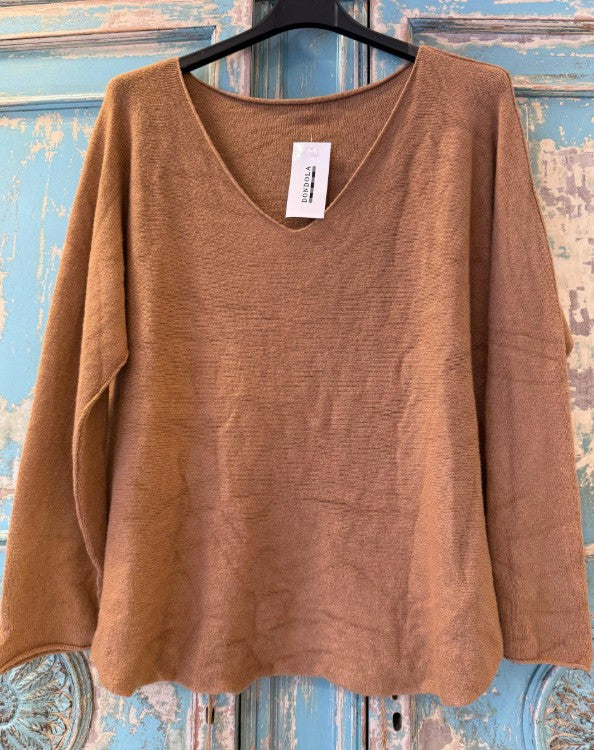 Jersey Básico Cuello Pico con Ribete
