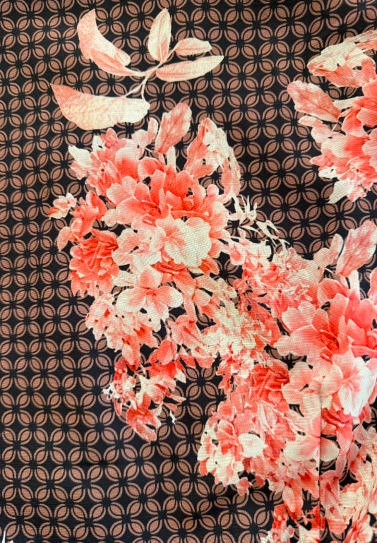 Vestido floral largo botonadura frontal