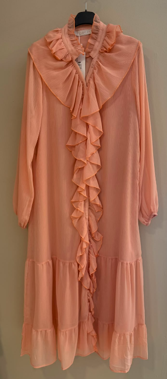 Vestido Largo Con Volante Central