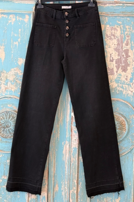 Pantalón Vaquero con Botones de Flores