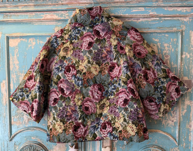 Chaqueta Estilo Tapicería Flores Vintage