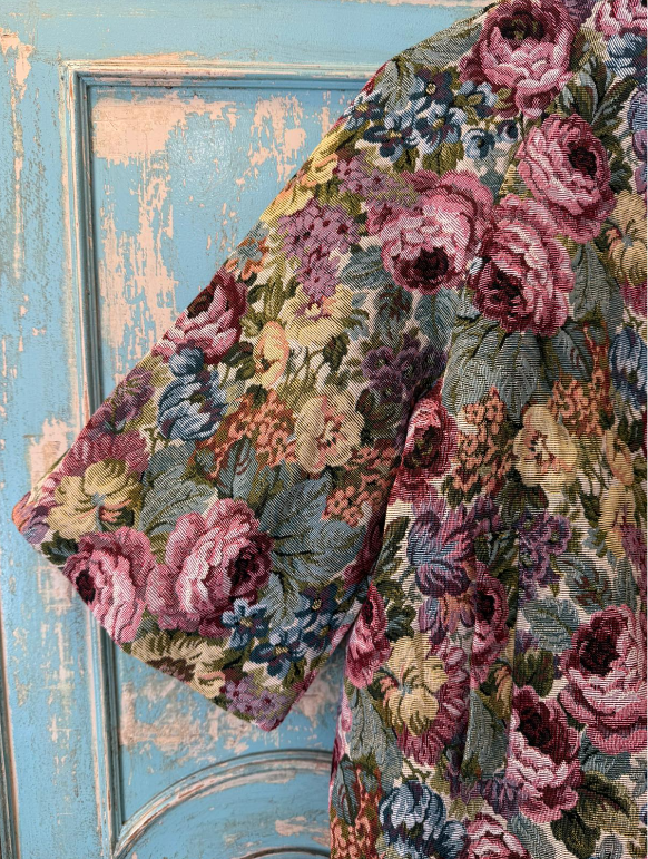 Chaqueta Estilo Tapicería Flores Vintage