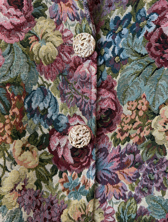Chaqueta Estilo Tapicería Flores Vintage