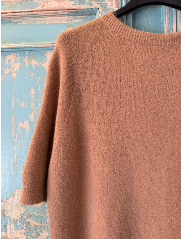 Jersey Alpaca Camel Manga Corta