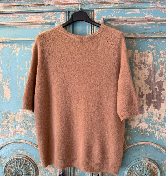 Jersey Alpaca Camel Manga Corta