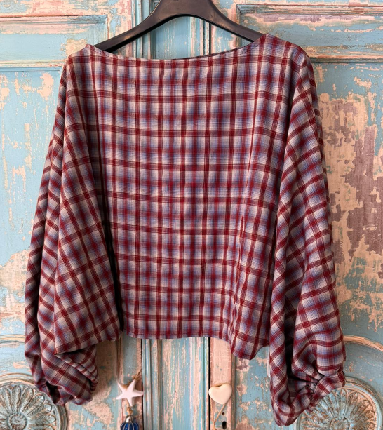 Camisa Cuadros Mangas Abullonadas