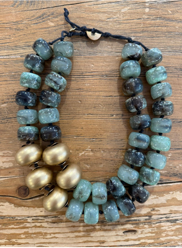 Collar Doble Vuelta Combi Dorado