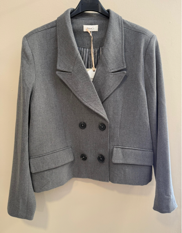Chaqueta corta cruzada gris