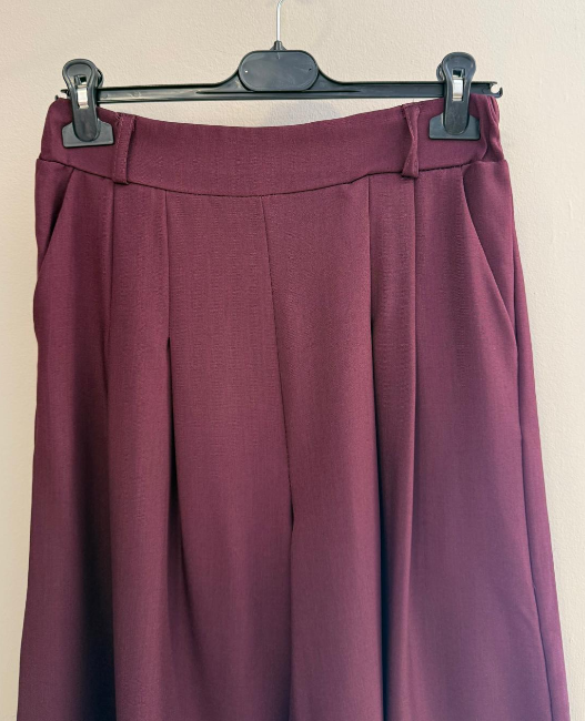 Pantalón  Palazzo Con Pliegues