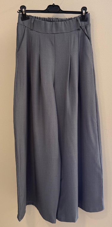 Pantalón  Palazzo Con Pliegues