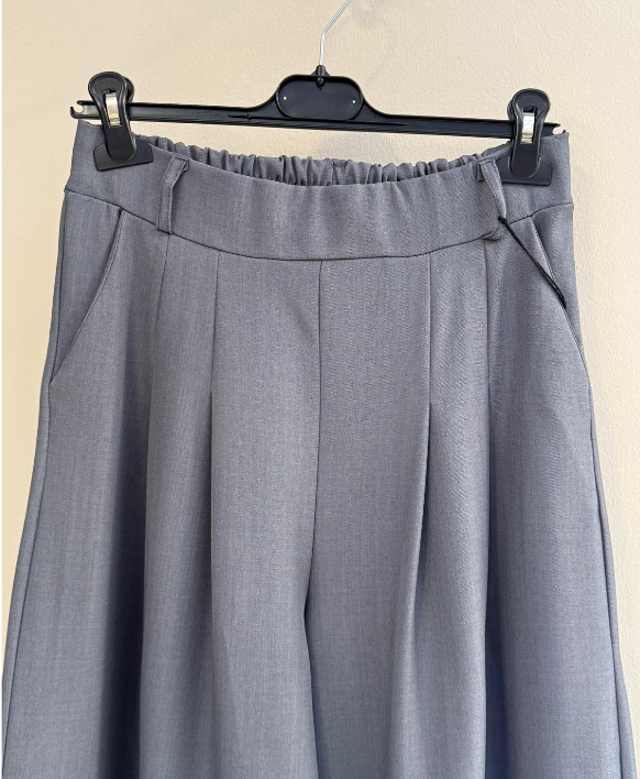 Pantalón  Palazzo Con Pliegues