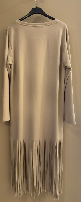Sudadera Larga con Flecos