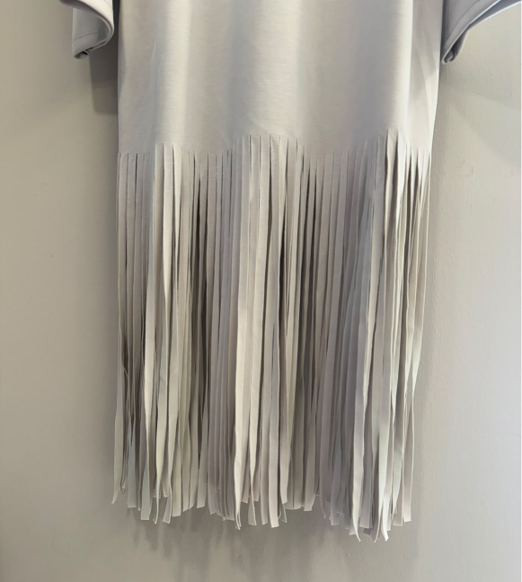 Sudadera Larga con Flecos
