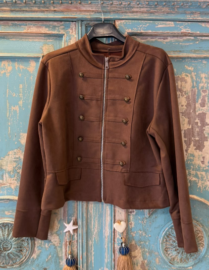 Chaqueta Antelina Estilo Napoleón