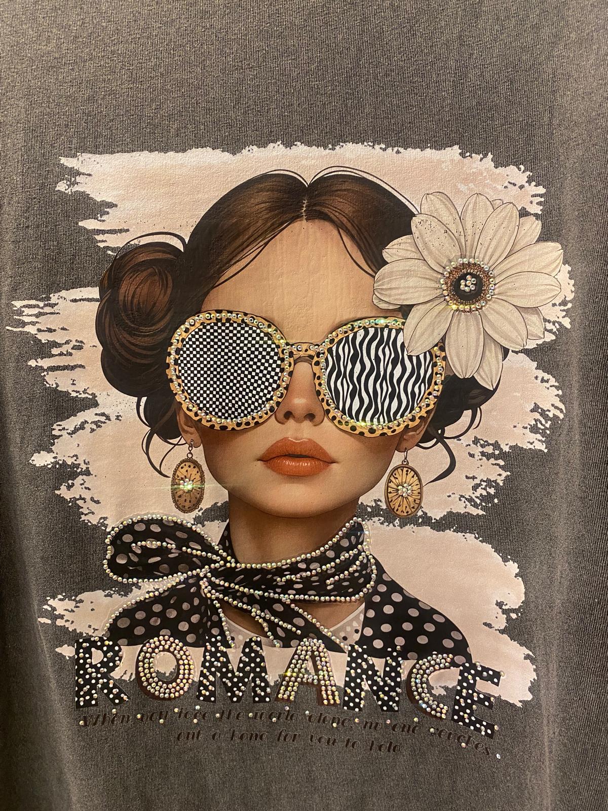 Camiseta gris manga corta vuelta chica gafas DONDOLA