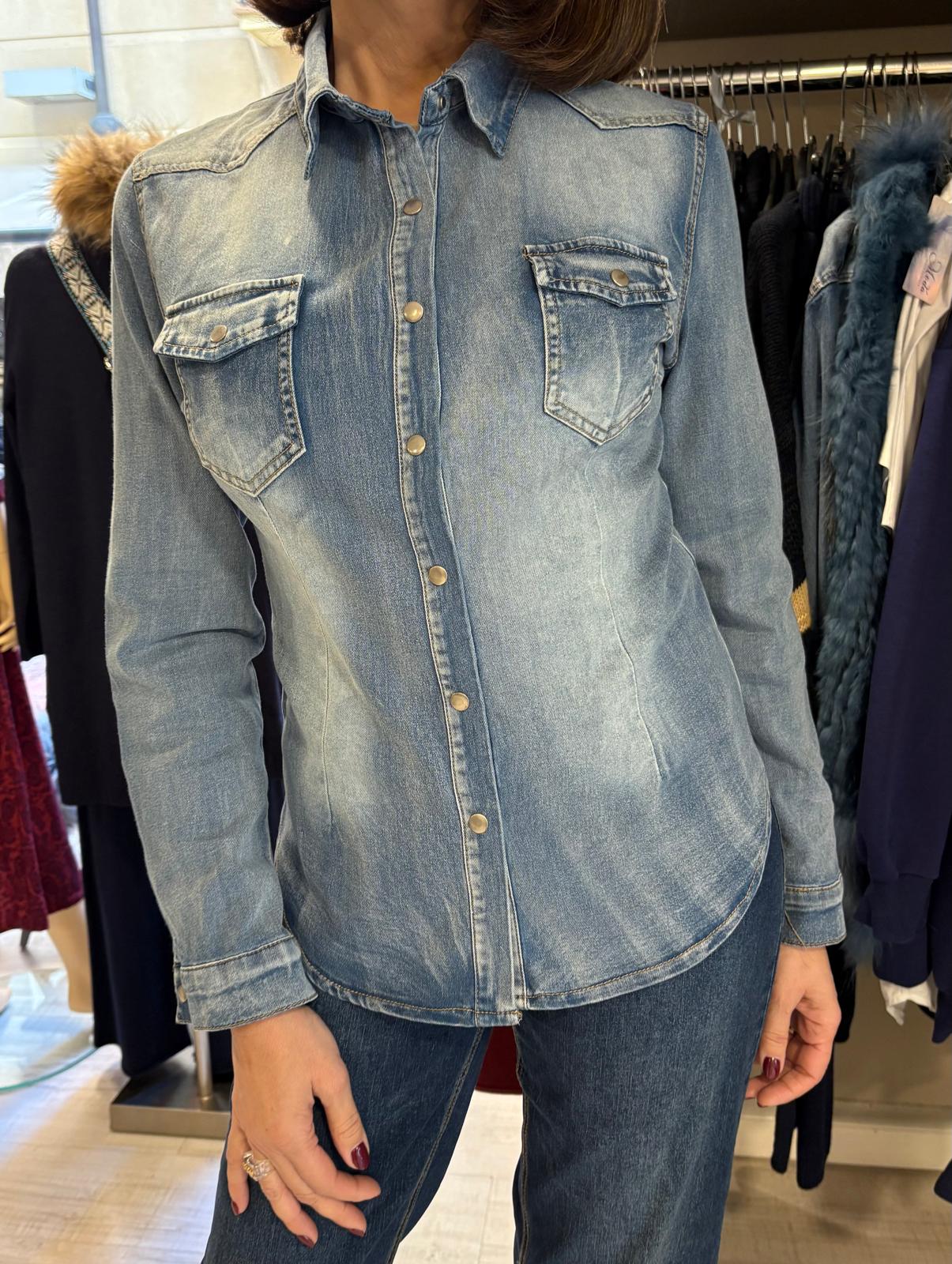 Camisa vaquera algodón denim claro DONDOLA