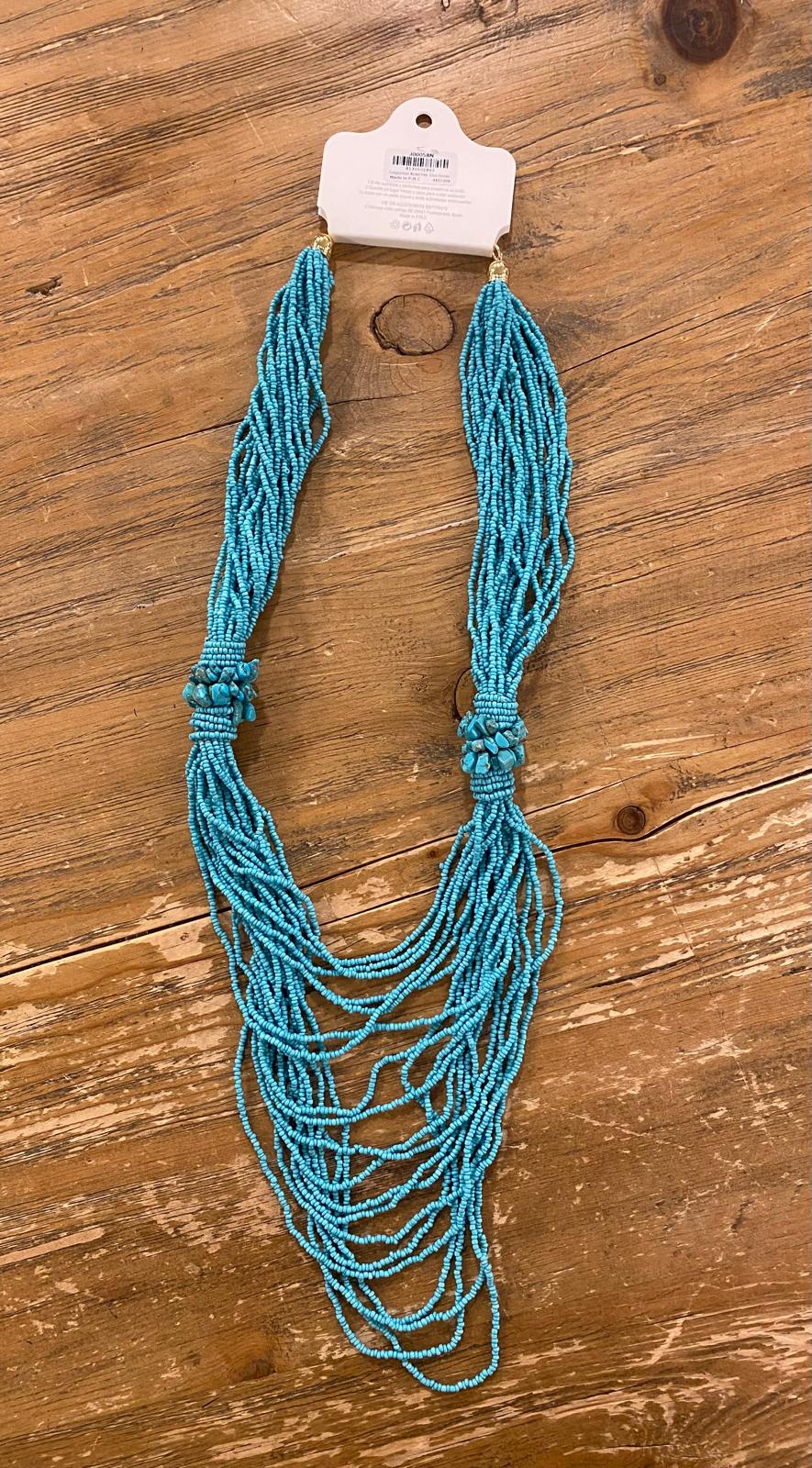 Collar múltiples vueltas abalorios dos nudos DONDOLA