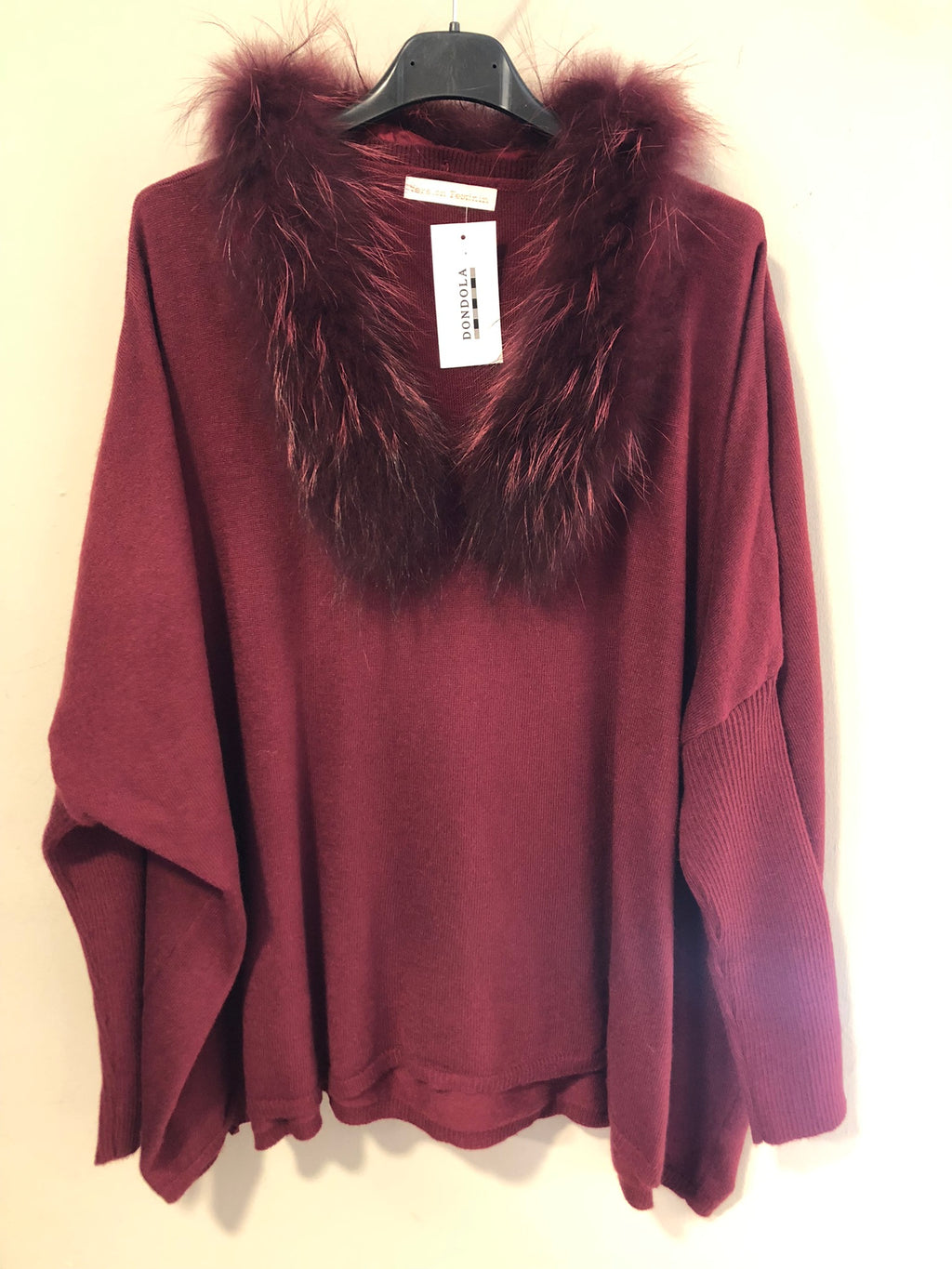 Jersey estilo poncho cuello pelo DONDOLA