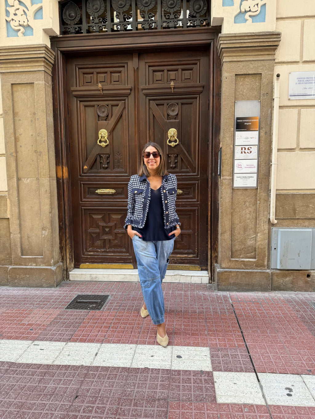 Chaqueta tweed pata de gallo marino DONDOLA