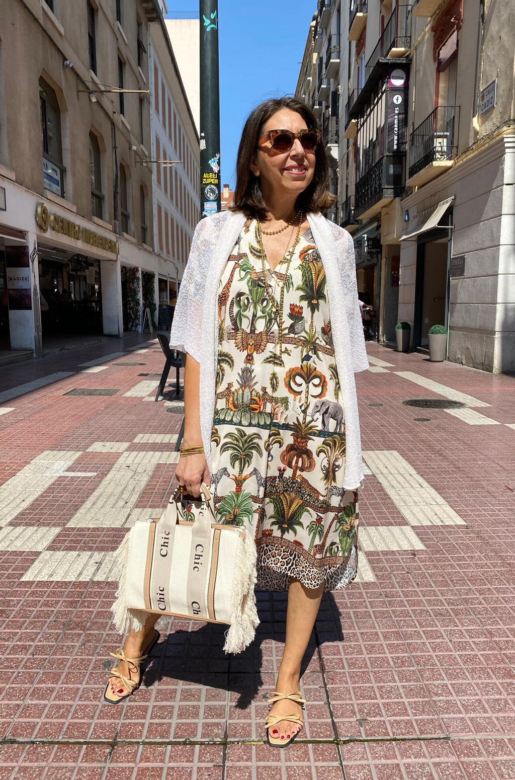 Vestido safari suelto manga corta DONDOLA