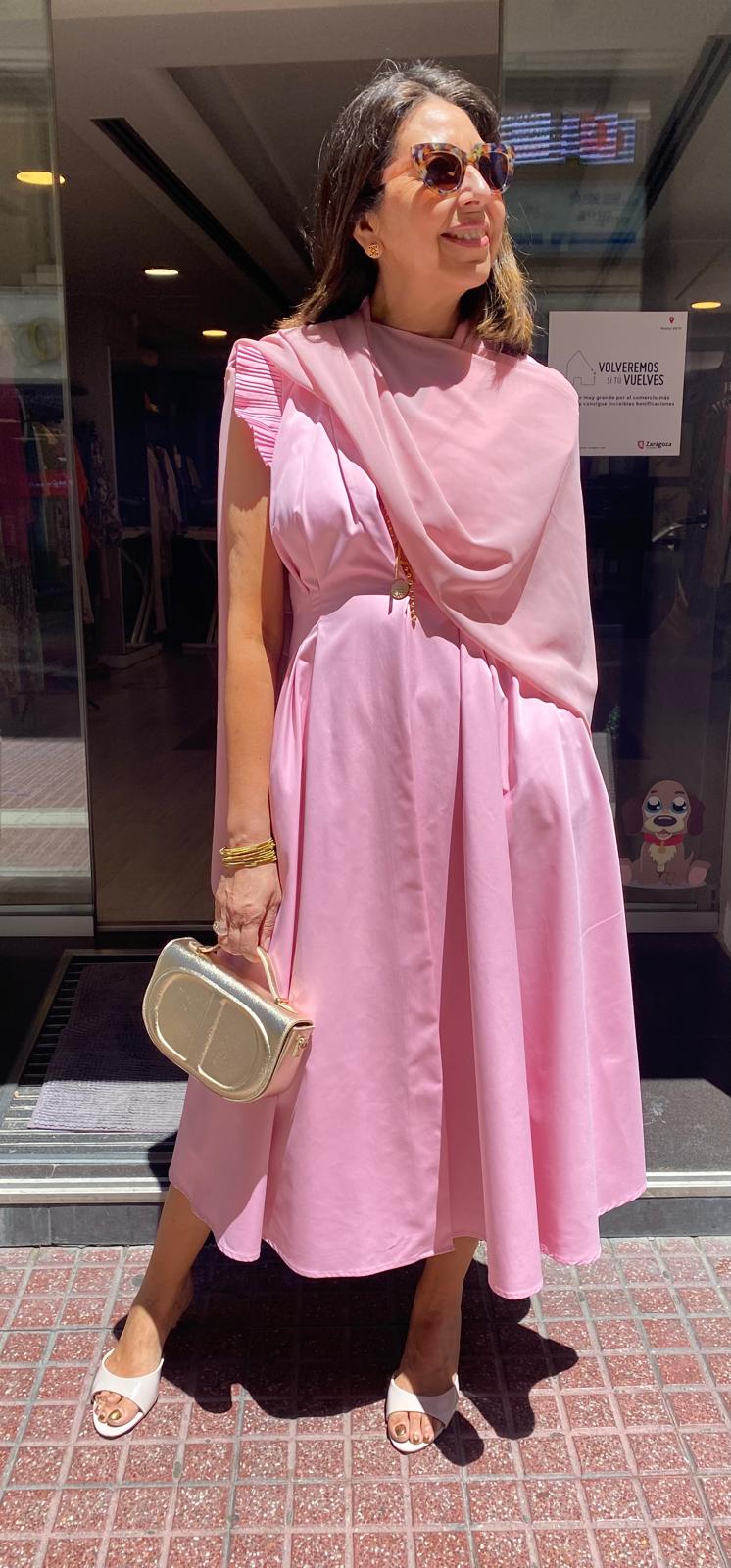 Vestido solapas botón detalle mangas DONDOLA