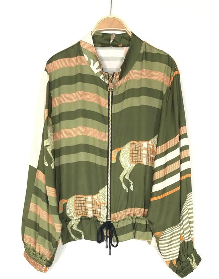 Falda satinada geométricos y caballos DONDOLA