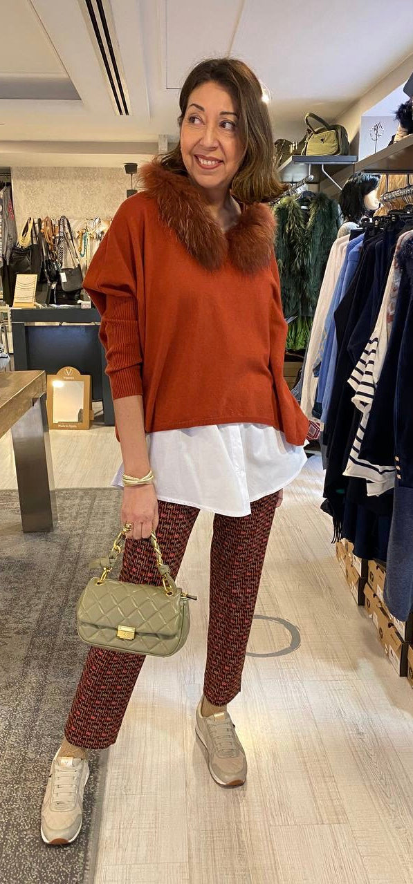 Jersey estilo poncho cuello pelo DONDOLA