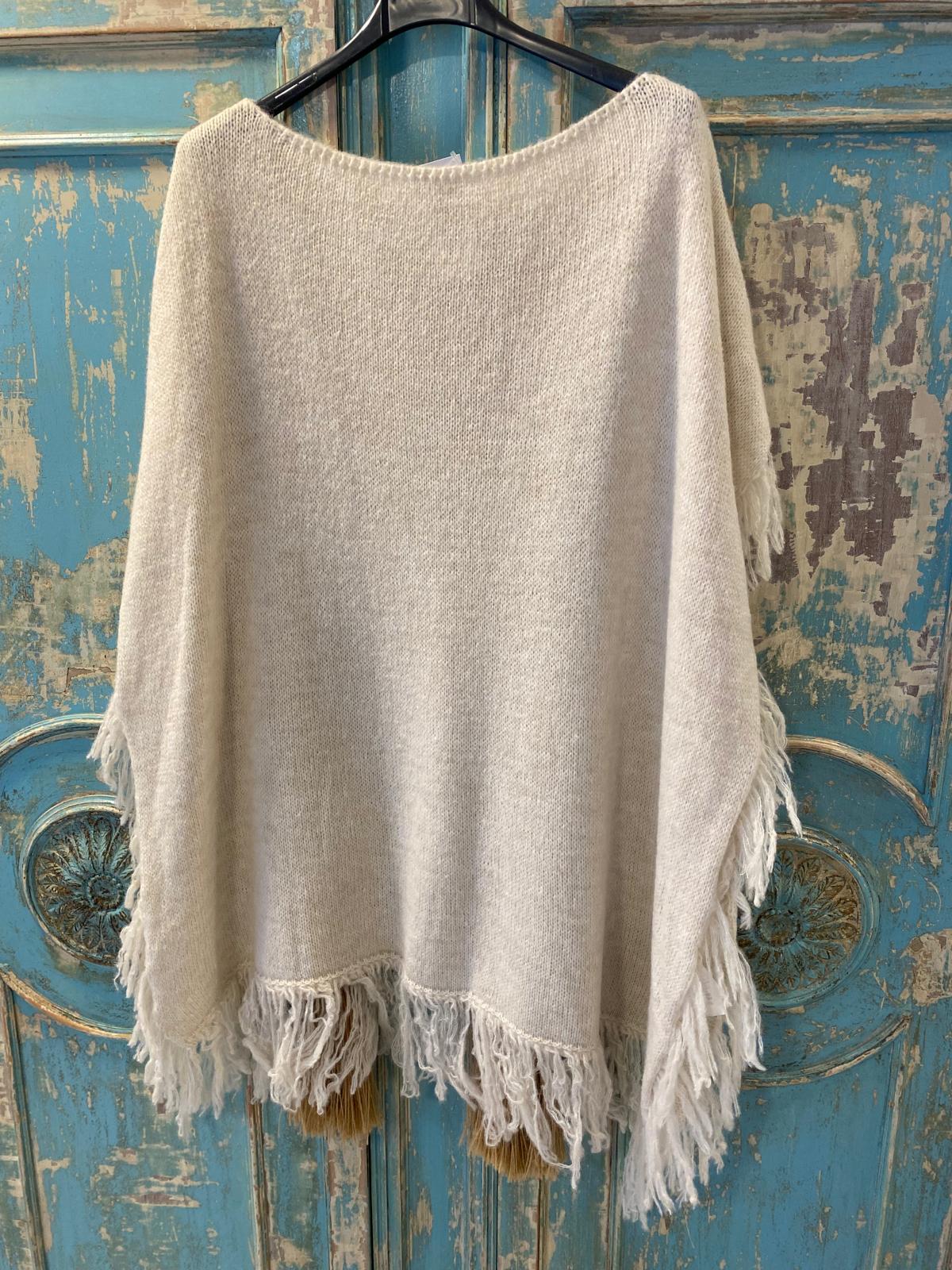 Poncho punto flecos DONDOLA