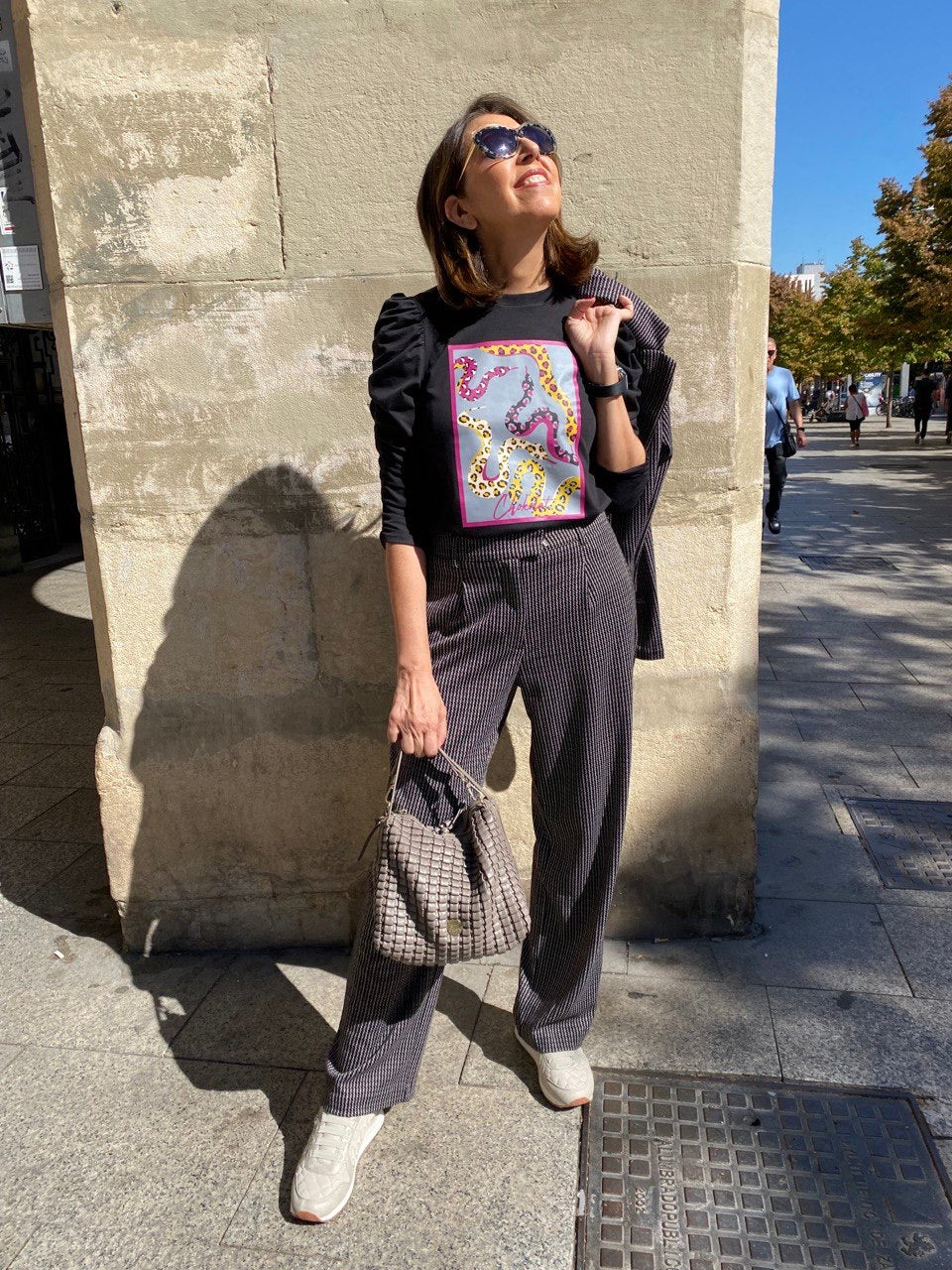 Pantalón punto print trenzado “IHKATE” ICHI