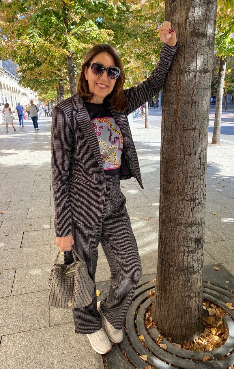 Pantalón punto print trenzado “IHKATE” ICHI