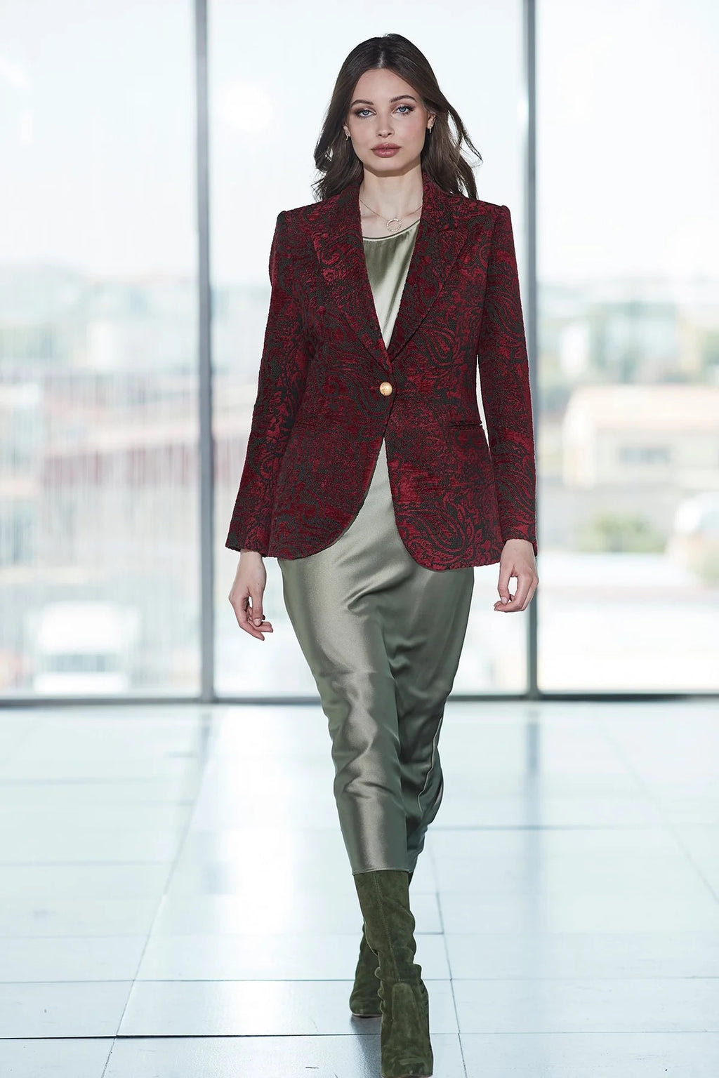 Blazer Jacquard MERLOT SCOTLAND FLOWER “THE EXTREME COLLECTION”