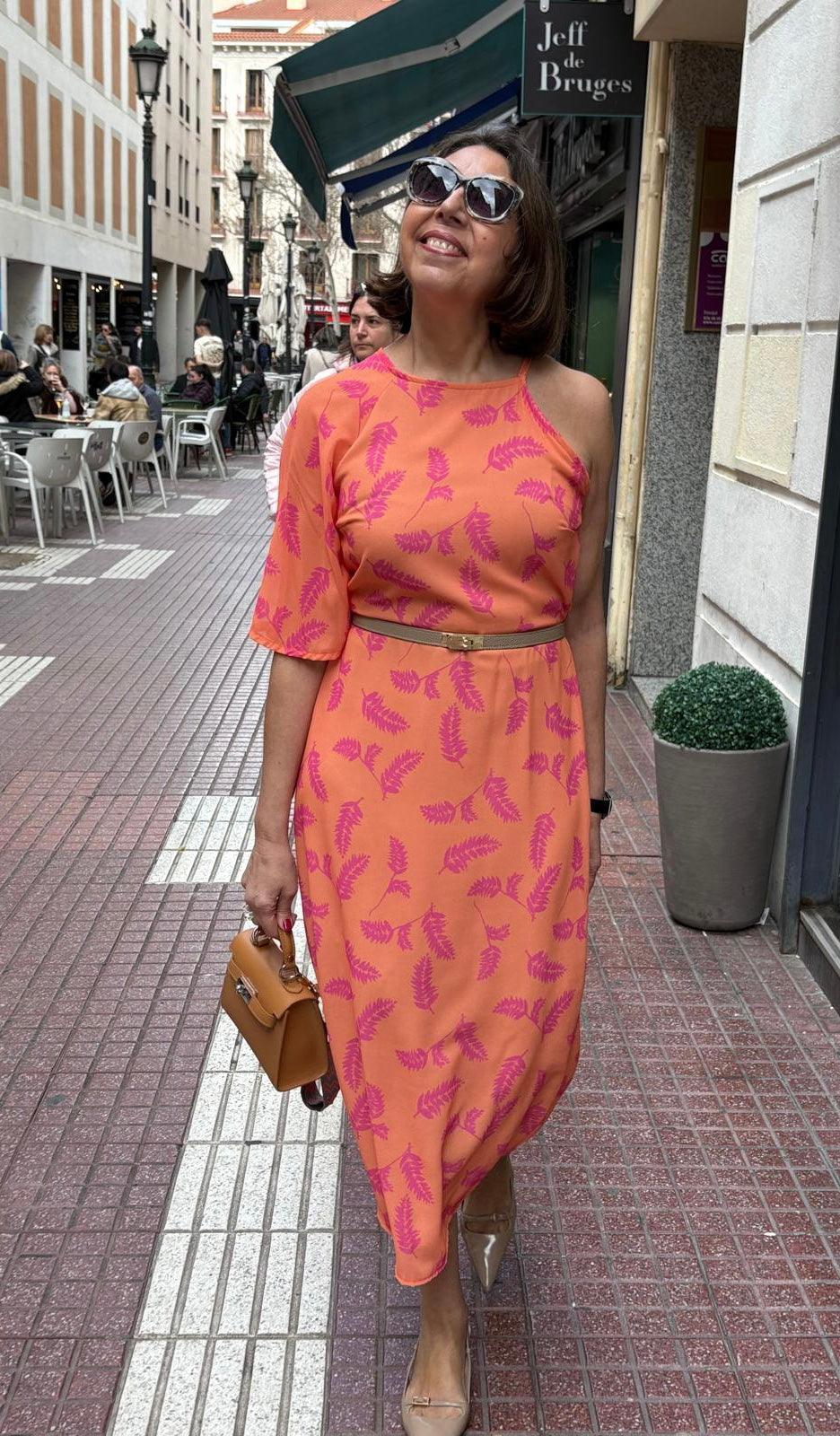 Vestido estampado mangas asimétricas DONDOLA