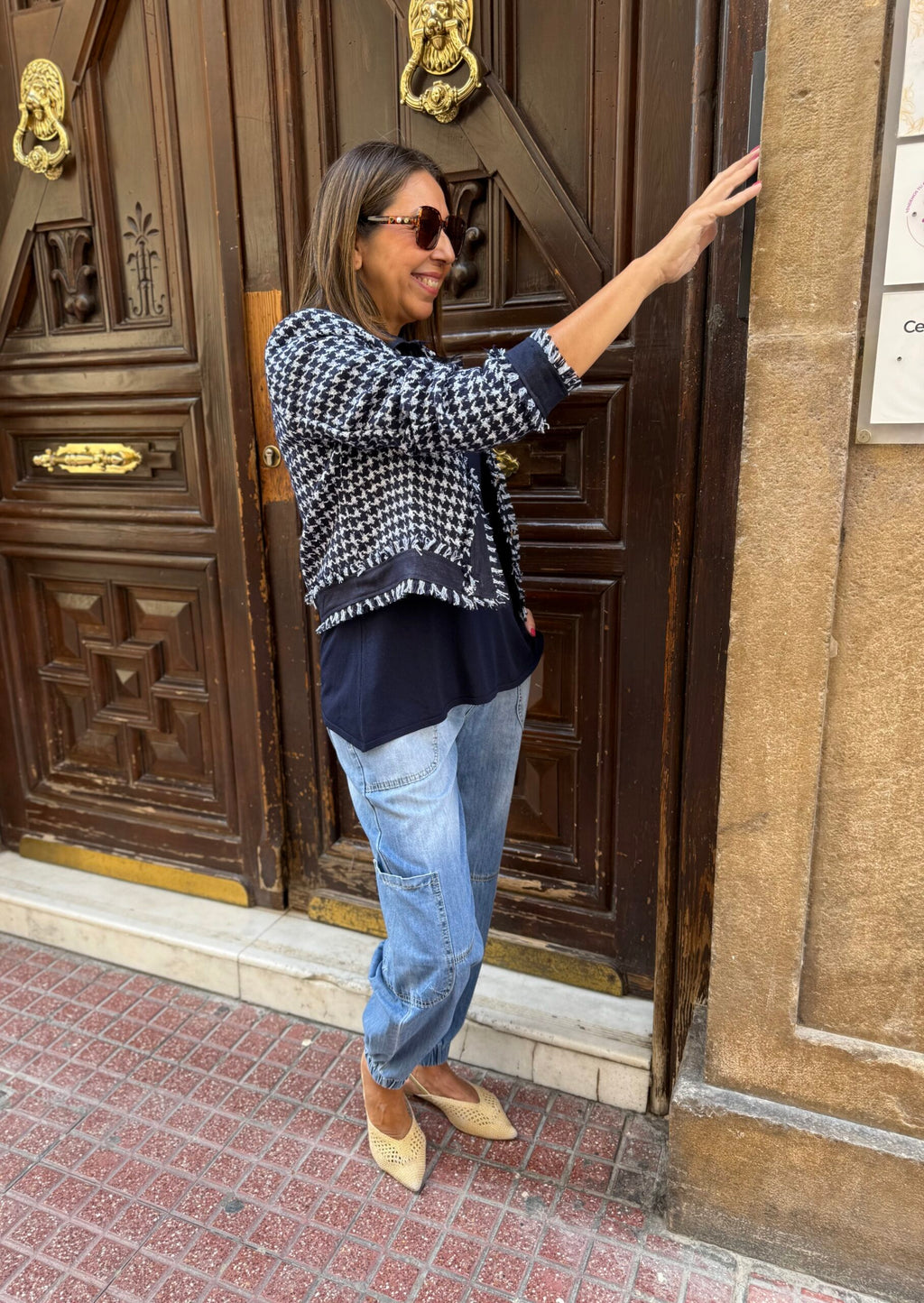 Chaqueta tweed pata de gallo marino DONDOLA