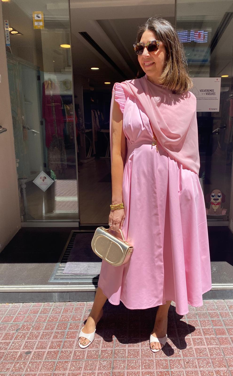 Vestido solapas botón detalle mangas DONDOLA