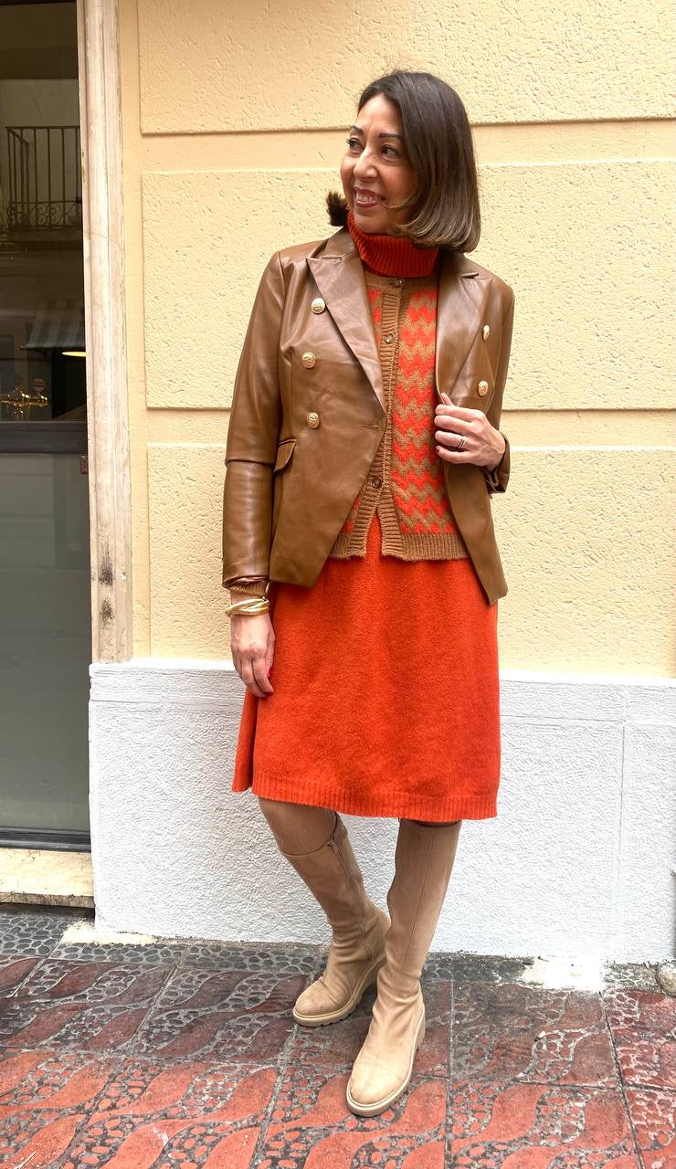 Blazer polipiel marrón DONDOLA