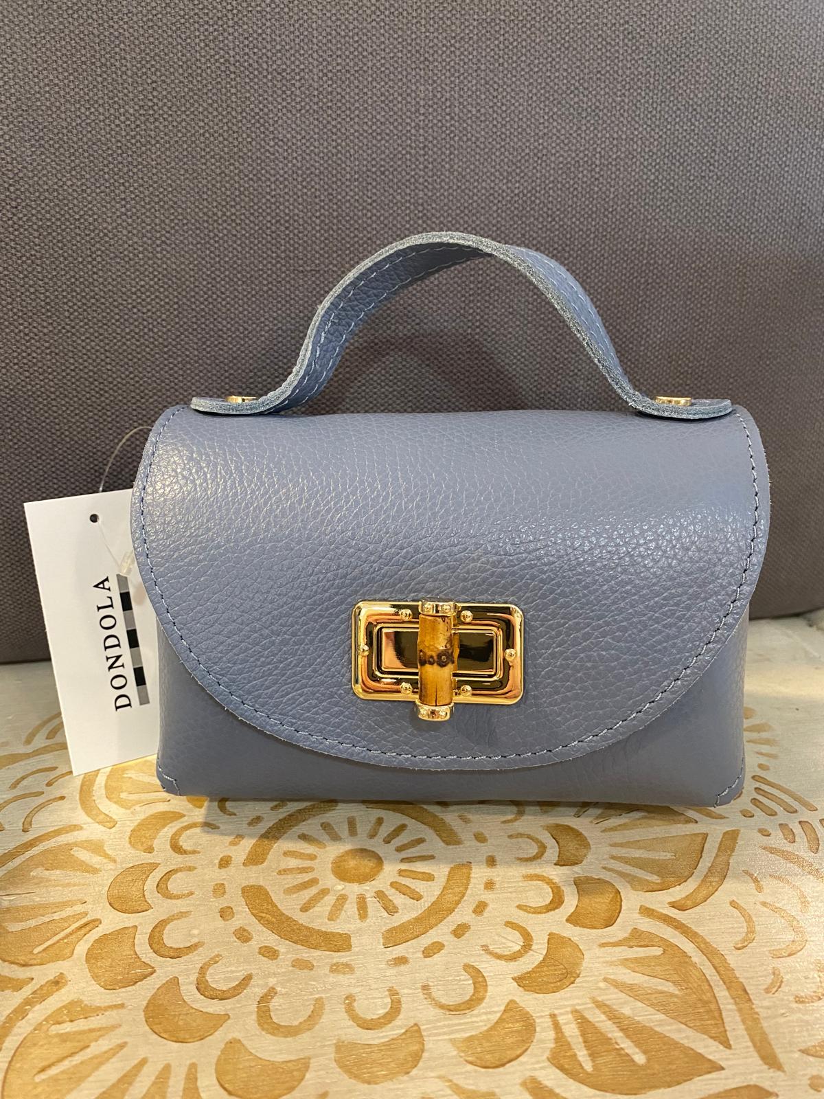 Bolso piel tamaño mini cadena metálica dorada DONDOLA