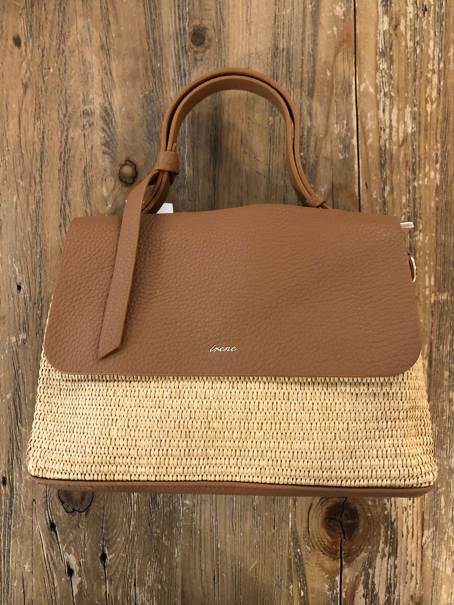 Bolso combinado rafia y polipiel DONDOLA