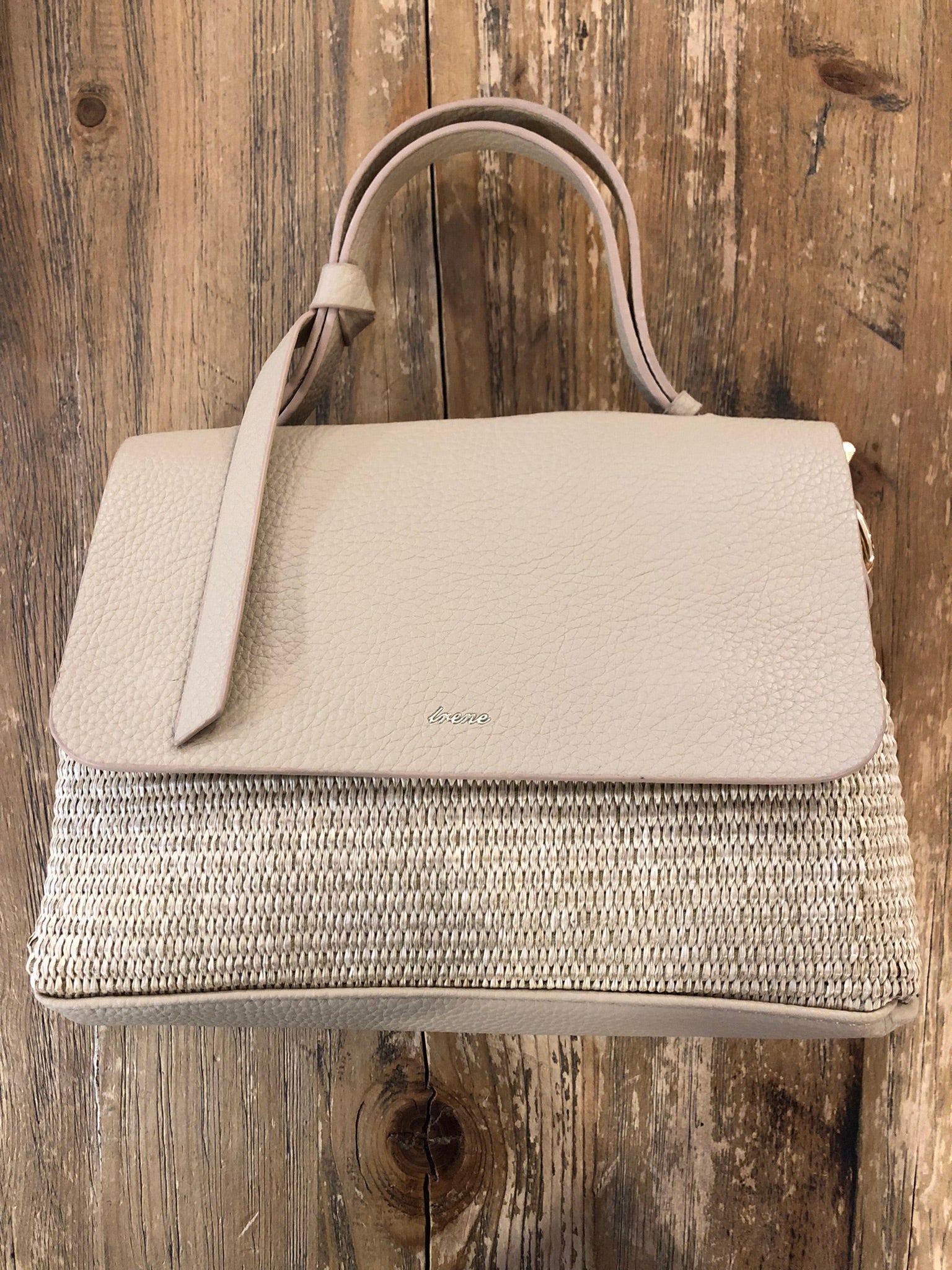 Bolso combinado rafia y polipiel DONDOLA