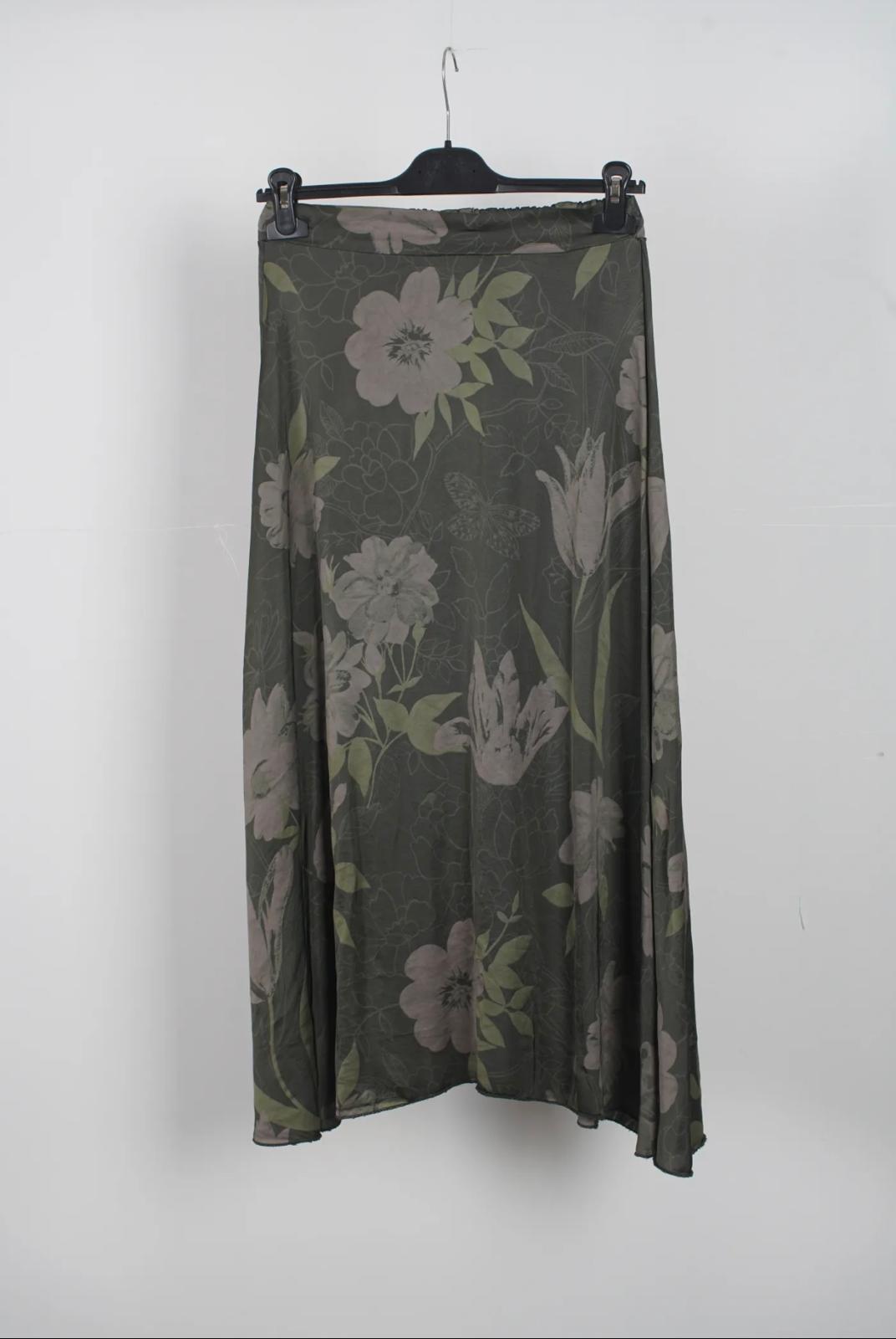 Falda satinada estampado floral DONDOLA