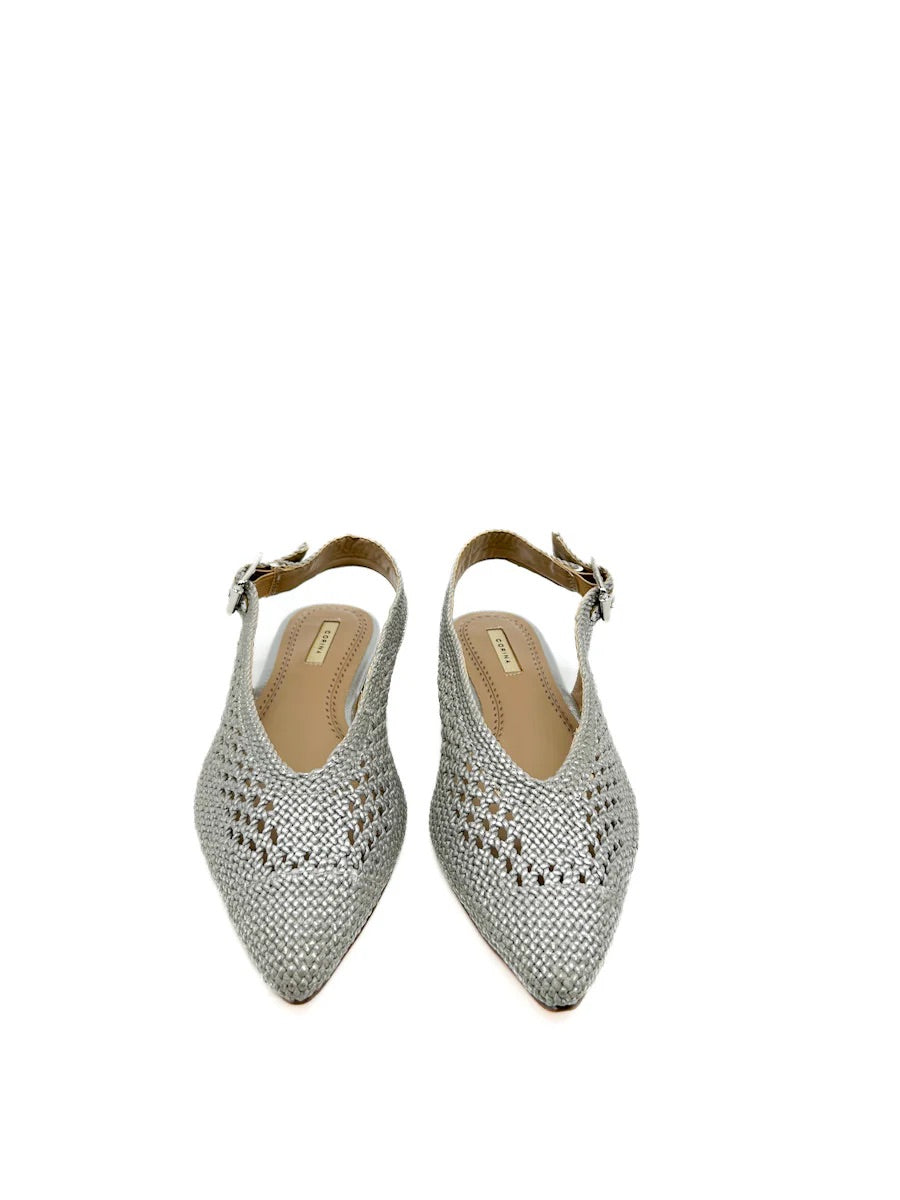 Babucha destalonada plata tejido estilo crochet DONDOLA