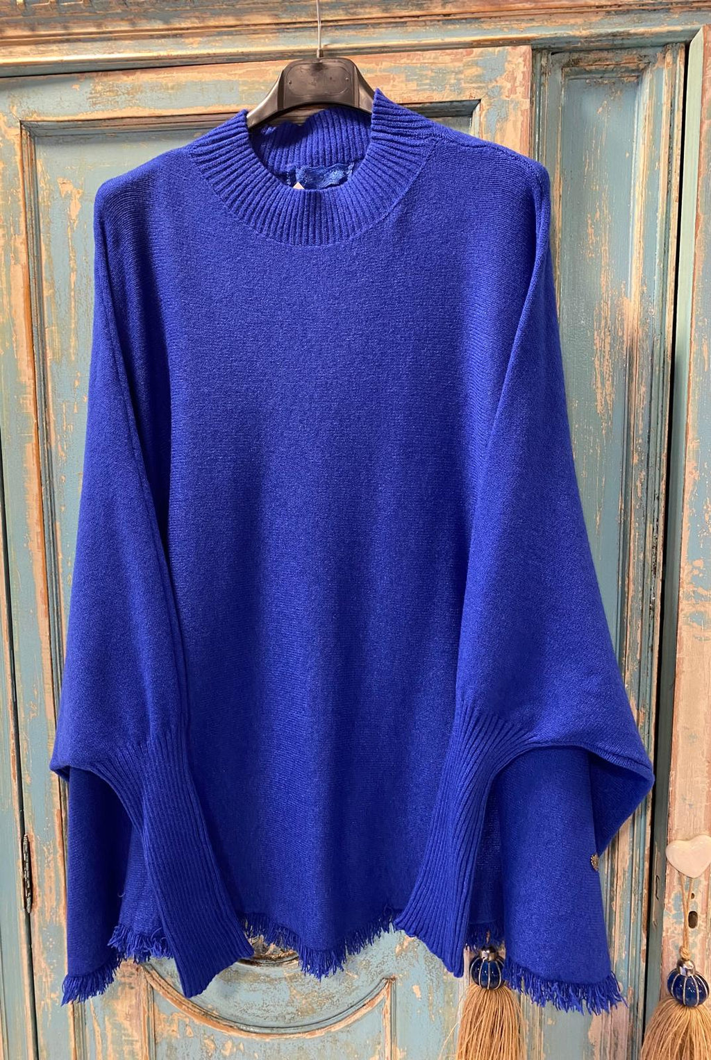 Jersey estilo capa bajo desflecado azul klein DONDOLA